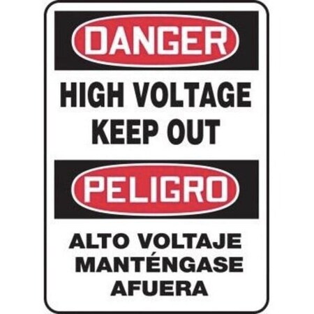 Accuform BILINGUAL OSHA DANGER SAFETY SIGN HIGH SBMELC129JXL